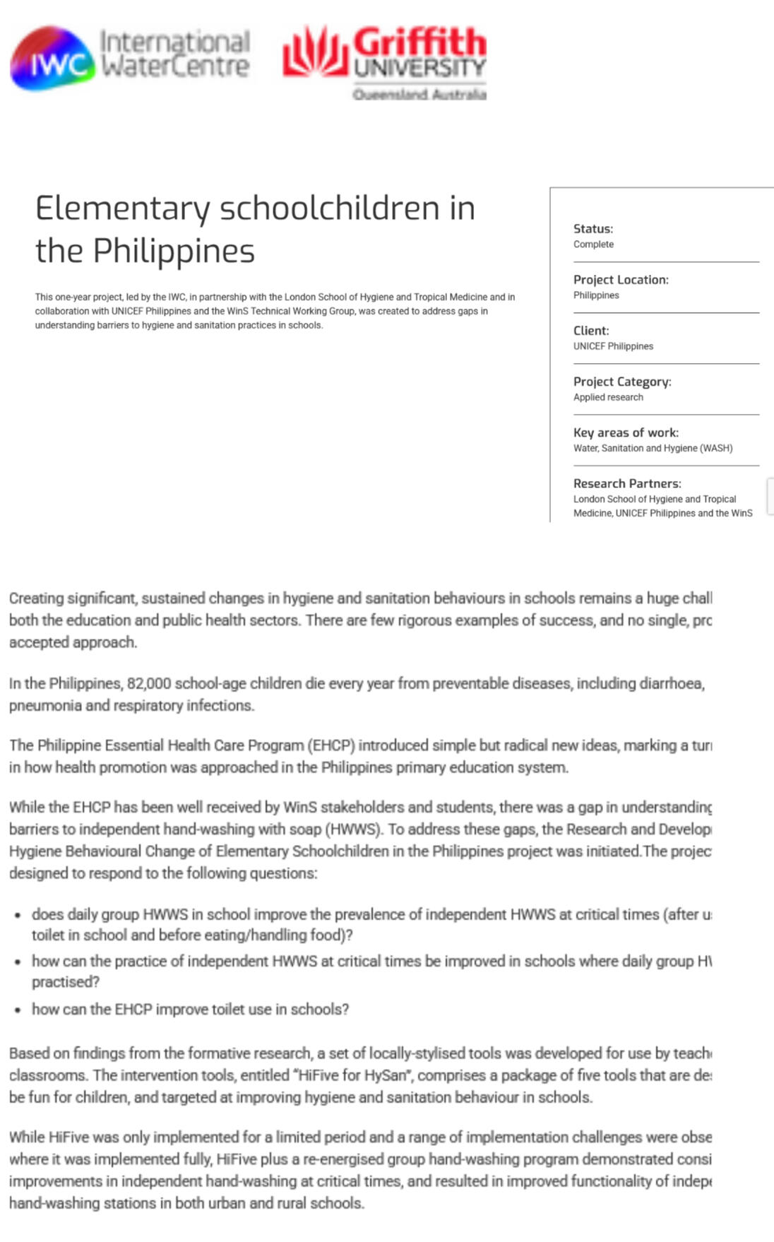 Elementary schoolchildren in the Philippines